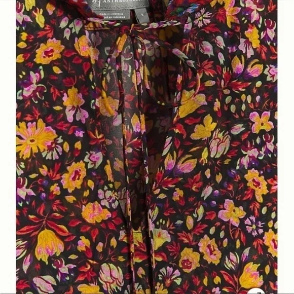 Anthropologie Helene Tunic Dress Floral Ruffled Size Small - Picture 4 of 13